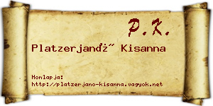 Platzerjanó Kisanna névjegykártya